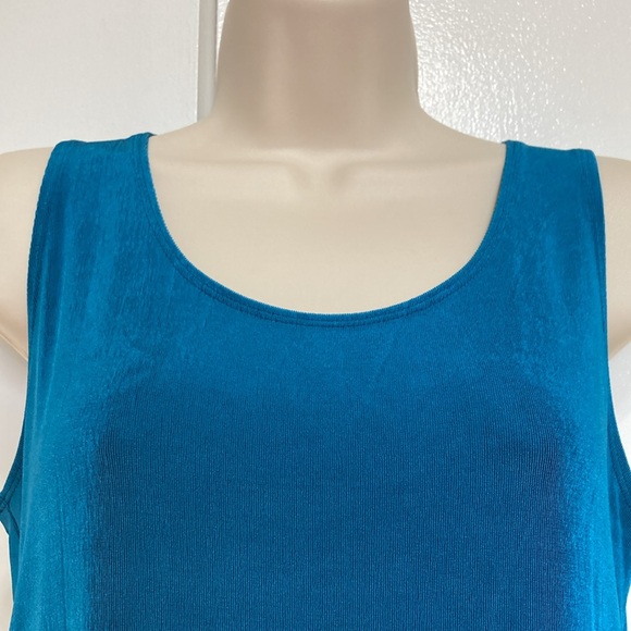 CHICOS Travelers Teal Turqouis Royal Blue Layering Tank Size 1 Medium - Picture 5 of 9